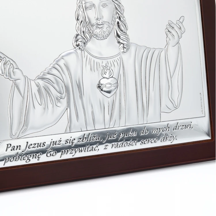 Silver Picture with the Image of Jesus - First Holy Communion Souvenir - size 20x15cm - 6621/3WM