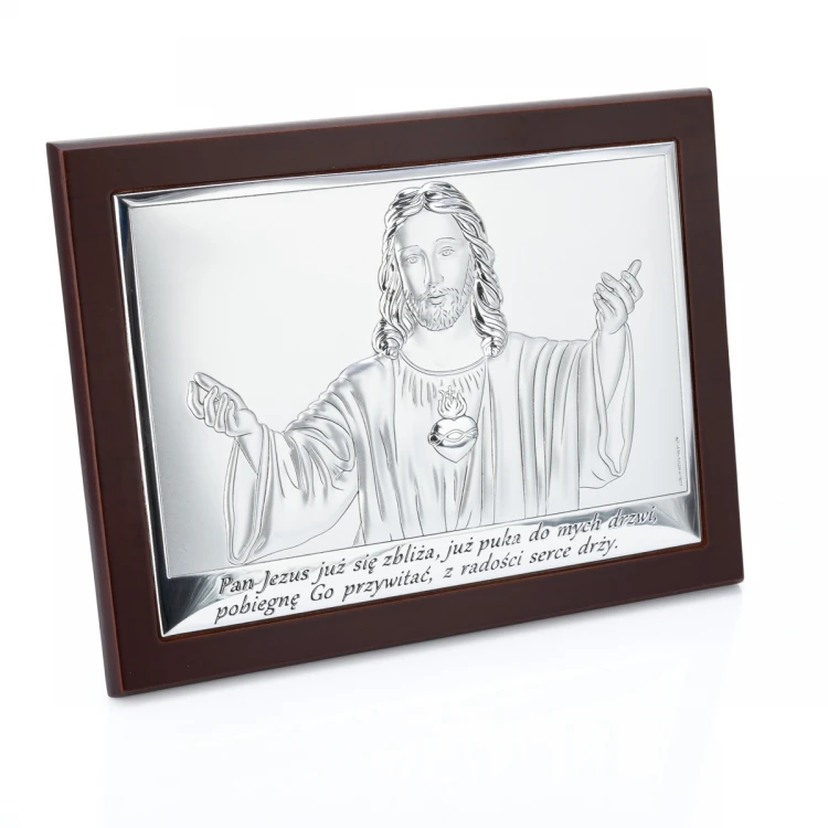 Silver Picture with the Image of Jesus - First Holy Communion Souvenir - size 20x15cm - 6621/3WM