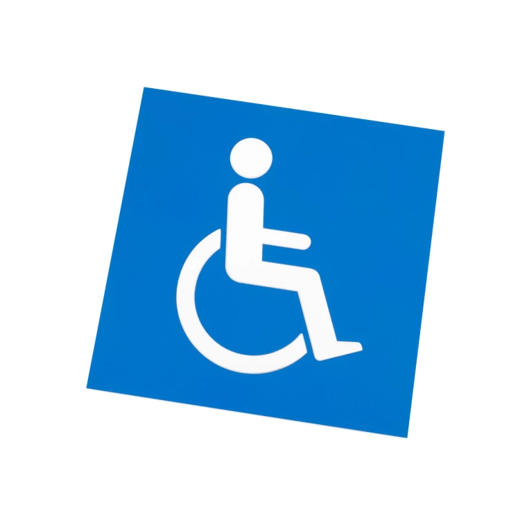 Disabled Persons - Plaque with Raised Pictogram - Size 140x140mm - TAB580
