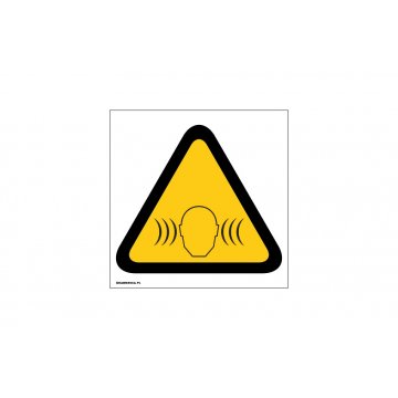 High Noise Level Warning - size 150x150mm - PVC - UV color print - BHP015