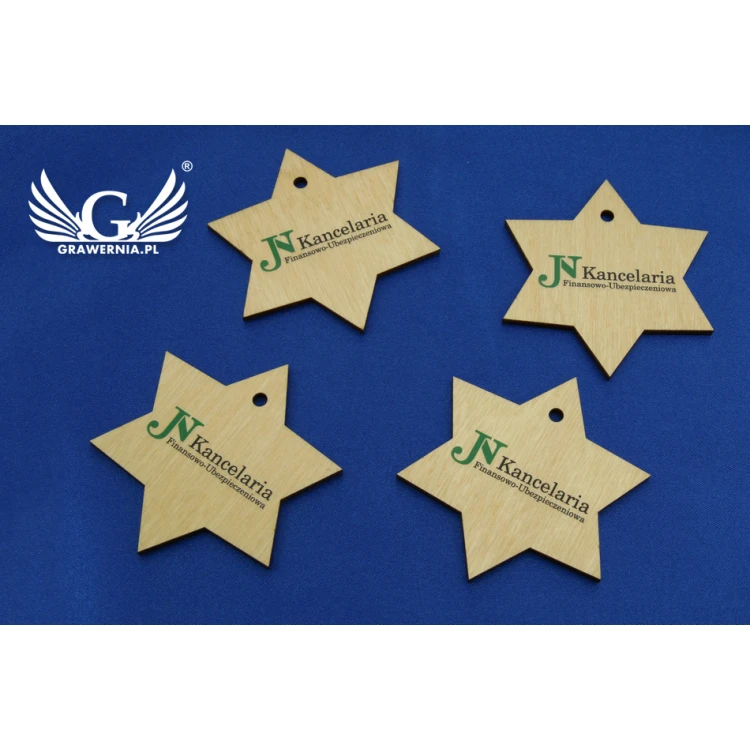 Christmas Decorations - Wooden Stars - Colorful UV Print - OZD006