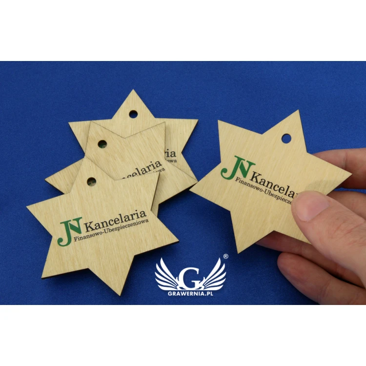 Christmas Decorations - Wooden Stars - Colorful UV Print - OZD006