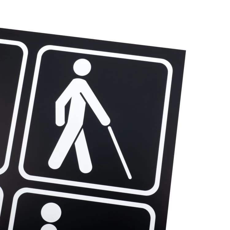 Signs for Disabled People - Matte Black Acrylic Plaque - Size 300x300mm - TAB579