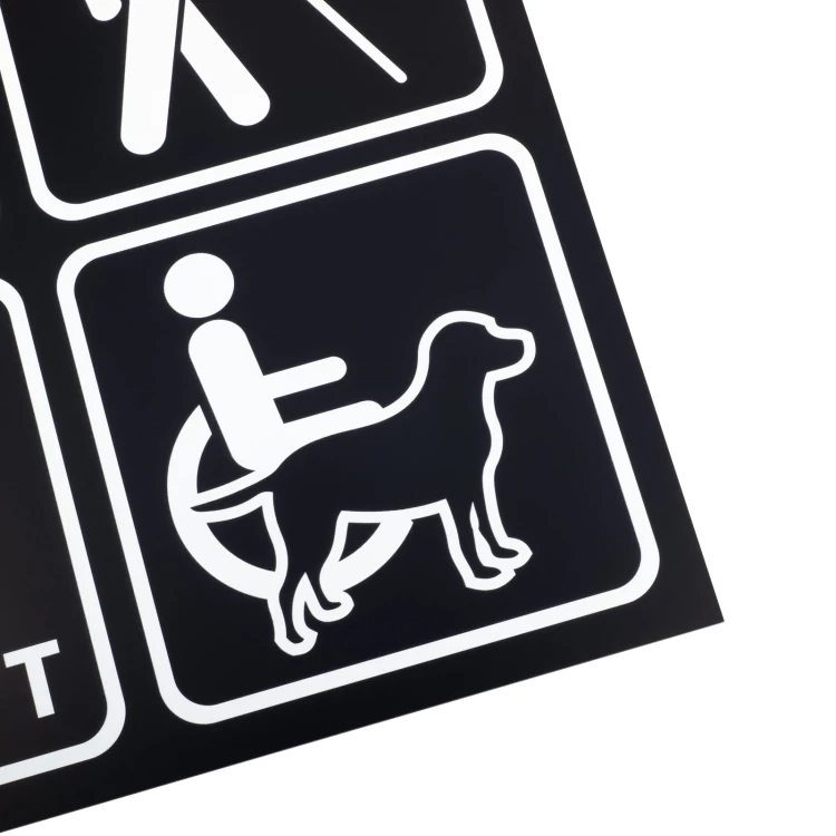 Signs for Disabled People - Matte Black Acrylic Plaque - Size 300x300mm - TAB579
