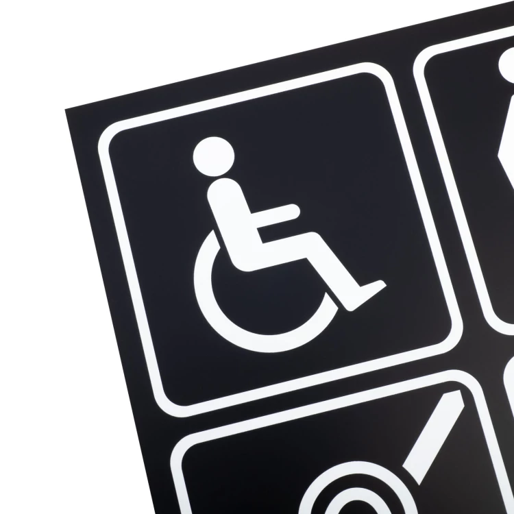 Signs for Disabled People - Matte Black Acrylic Plaque - Size 300x300mm - TAB579