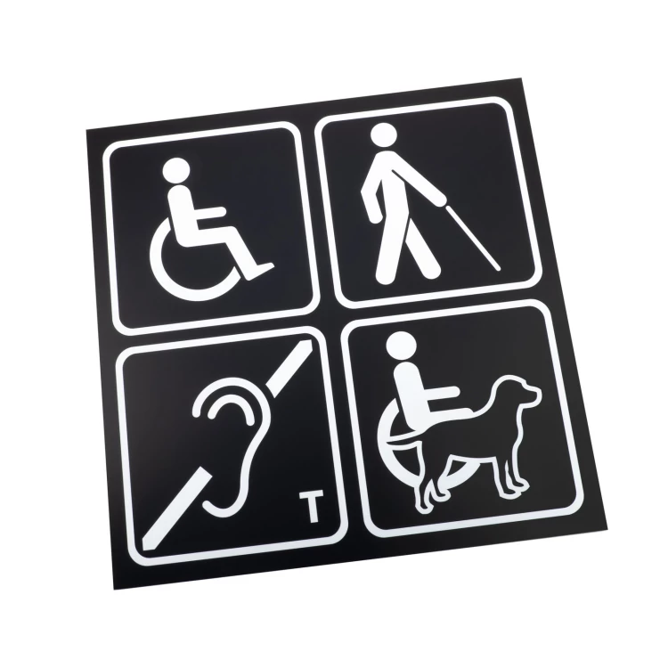 Signs for Disabled People - Matte Black Acrylic Plaque - Size 300x300mm - TAB579