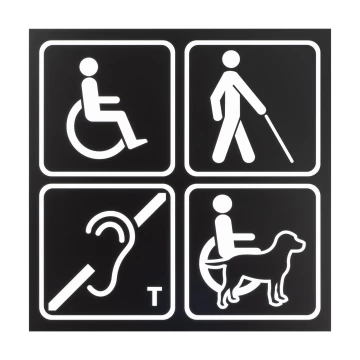 Signs for Disabled People - Matte Black Acrylic Plaque - Size 300x300mm - TAB579