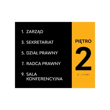 Floor Indication - Braille Script Plaque - size 423x350mm - Hard PCV - SUN - TAB320