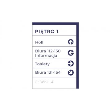 Floor Indication - Braille Script Plaque - size 140x200mm - Hard PVC - MAREN -TAB303