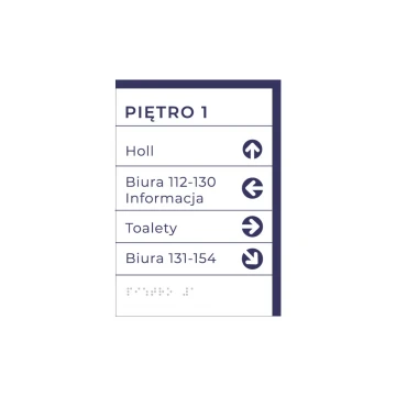 Floor Indication - Braille Script Plaque - size 140x200mm - Hard PVC - MAREN -TAB303