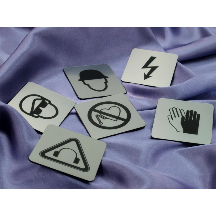 Safety Signage - Plaque with Pictograms - 60x60mm
