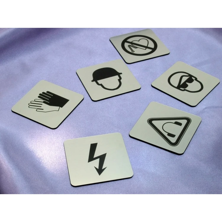 Safety Signage - Plaque with Pictograms - 60x60mm