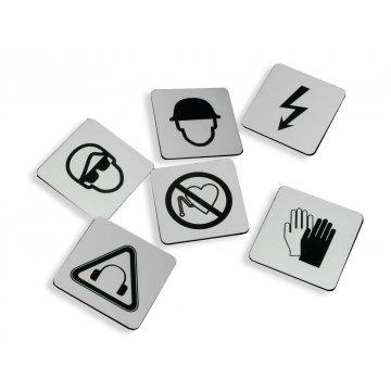 Safety Signage - Plaque with Pictograms - 60x60mm