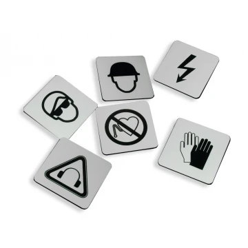 Safety Signage - Plaque with Pictograms - 60x60mm