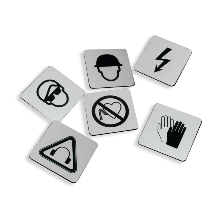 Safety Signage - Plaque with Pictograms - 60x60mm