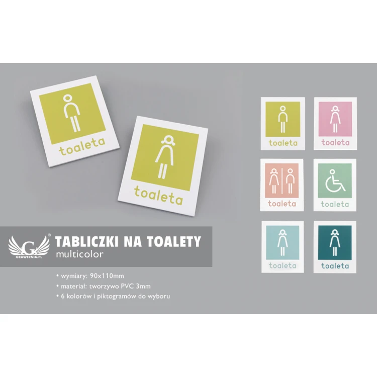 Toilet Signage - UV Print - 3mm PVC - dim. 90x110mm - TT024