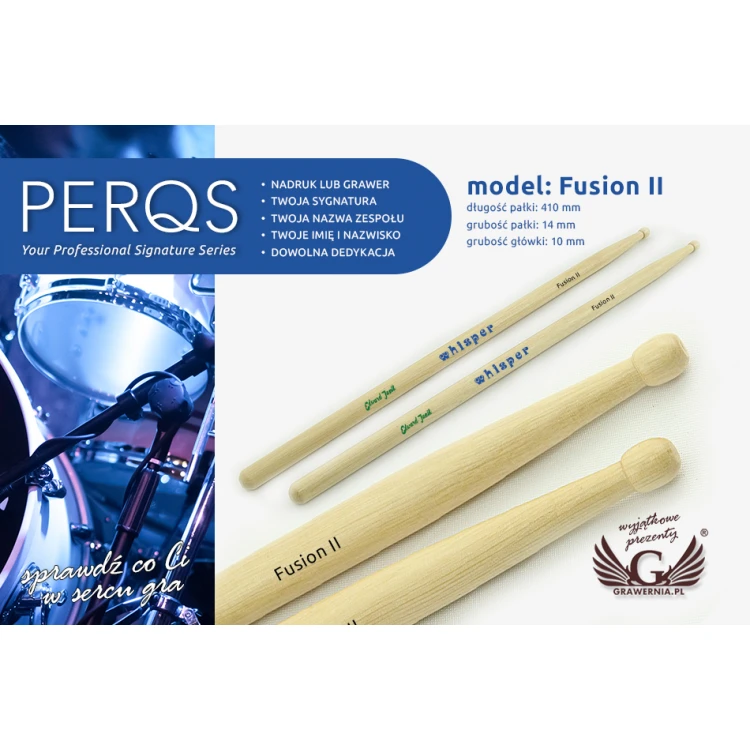 PERQS FUSION II Drumsticks with Custom Print - Gift for a Drummer