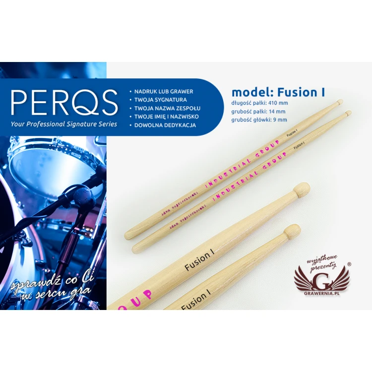PERQS FUSION I Drumsticks with Custom Print - Gift for a Drummer