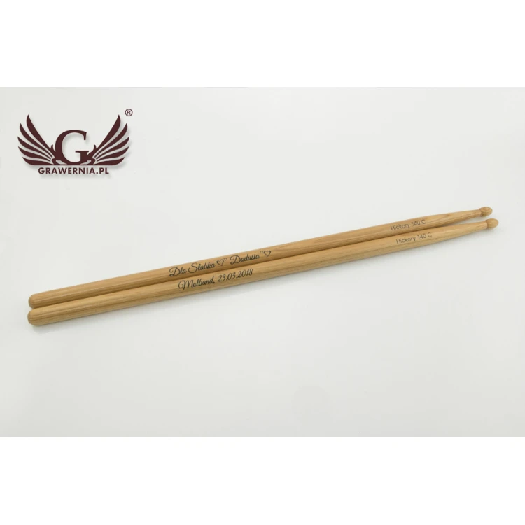 PERQS HICKORY 140C Drumsticks with Custom Print - Gift for a Drummer