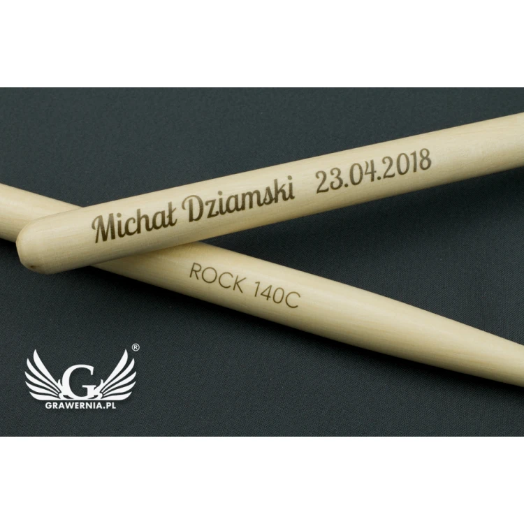 PERQS ROCK 140C Drumsticks with Custom Print or Engraving - Gift for a Drummer