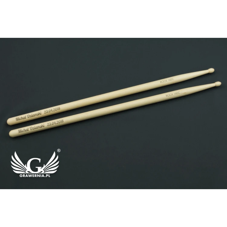 PERQS ROCK 140C Drumsticks with Custom Print or Engraving - Gift for a Drummer