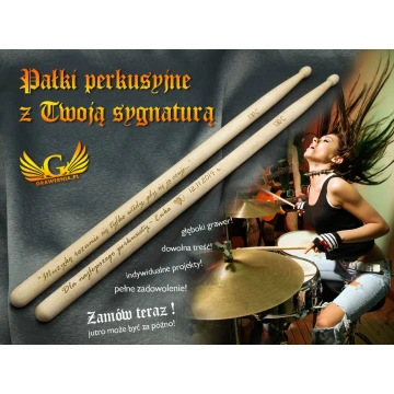 Drumsticks with your signature - gift for a drummer - 130C
