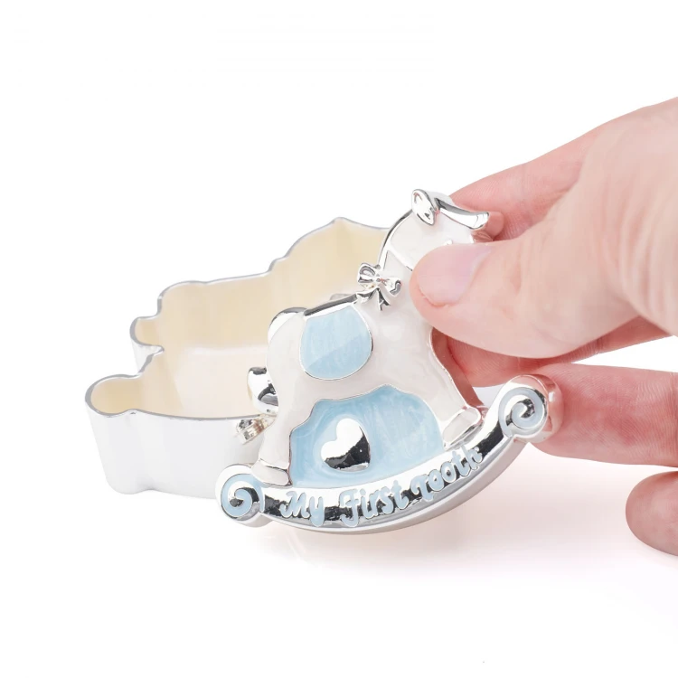 Holy Baptism Souvenir - pearl mass horses trinket box for first tooth and lock of hair - PCS005