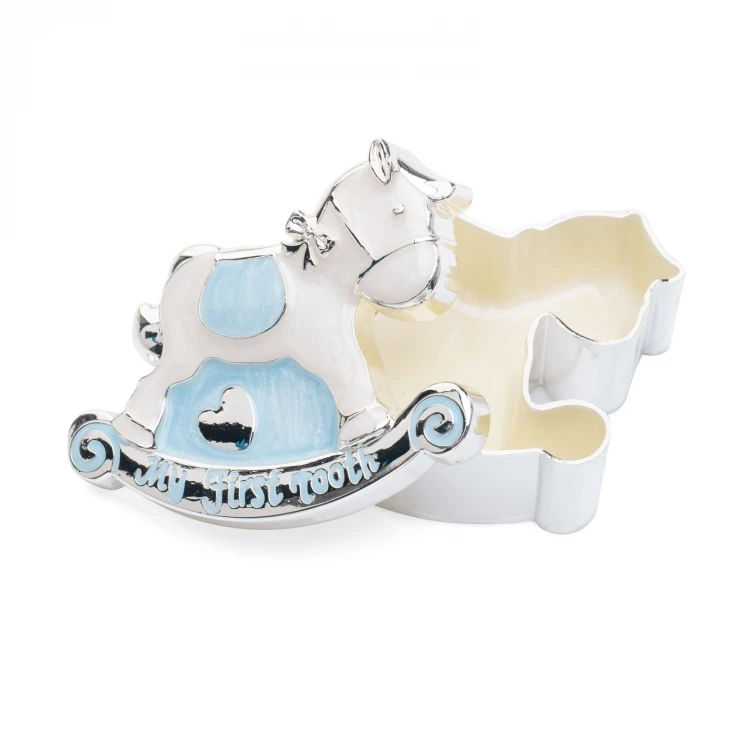 Holy Baptism Souvenir - pearl mass horses trinket box for first tooth and lock of hair - PCS005