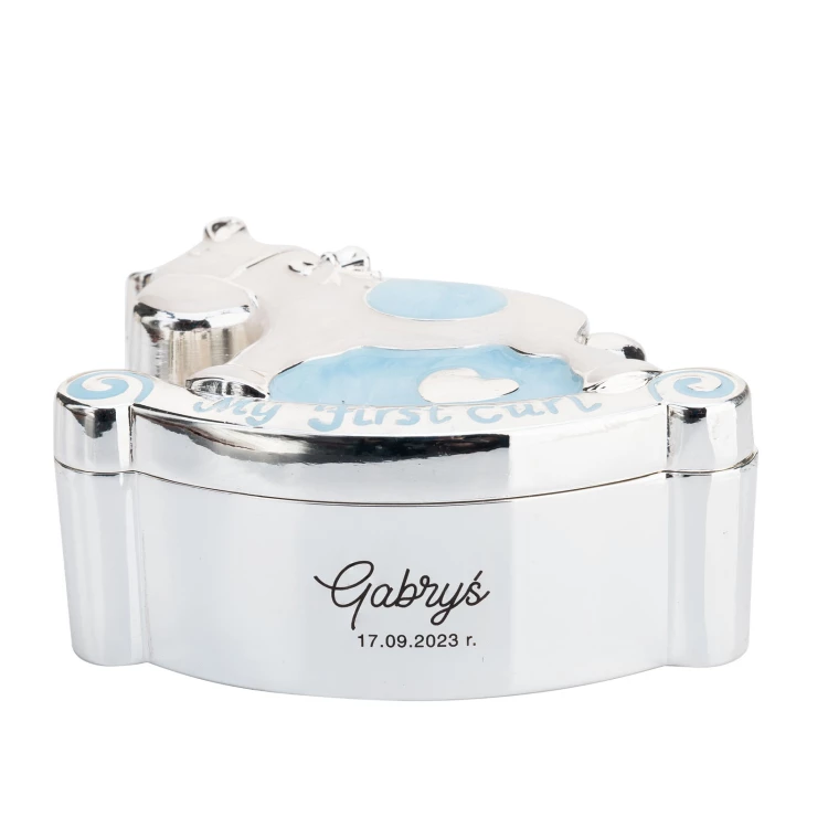 Holy Baptism Souvenir - pearl mass horses trinket box for first tooth and lock of hair - PCS005