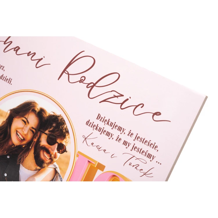 Souvenir thank you gift for parents with photo on board - LOVE - PDR024