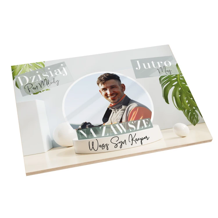 Souvenir thank you gift for parents with photo on board - PDR025