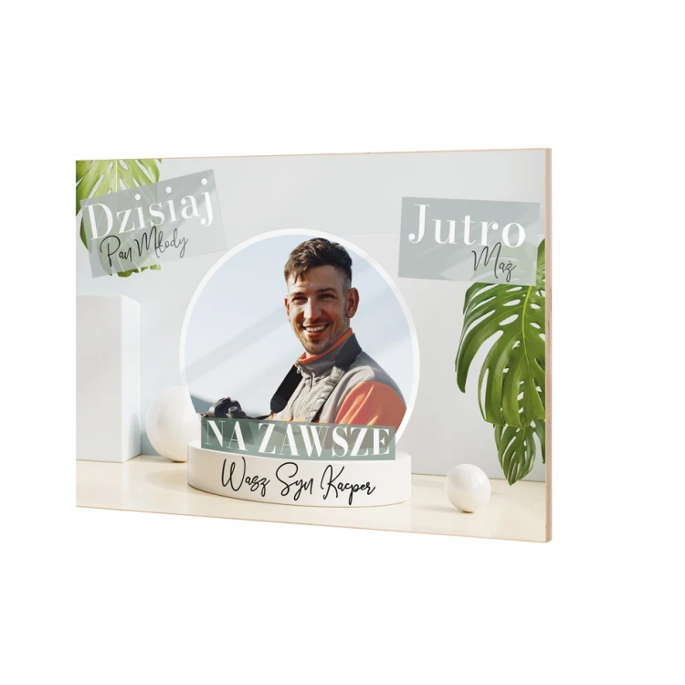 Souvenir thank you gift for parents with photo on board - PDR025