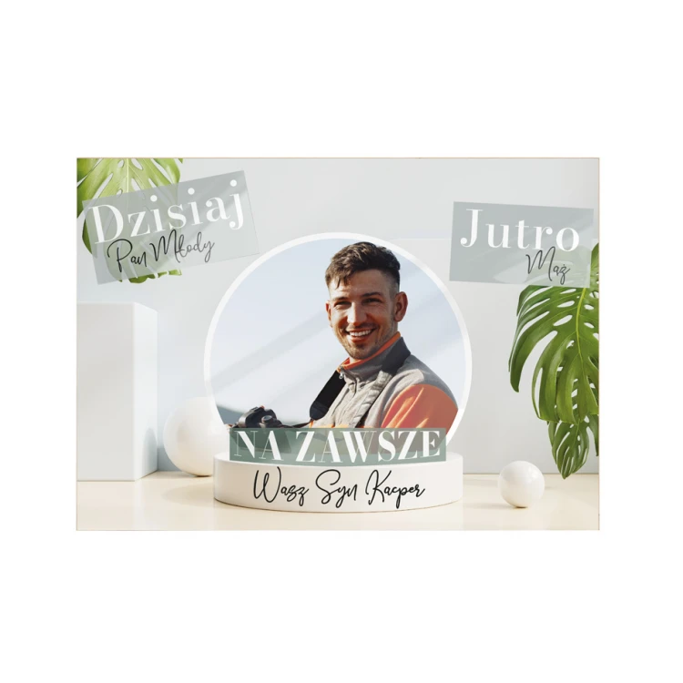 Souvenir thank you gift for parents with photo on board - PDR025