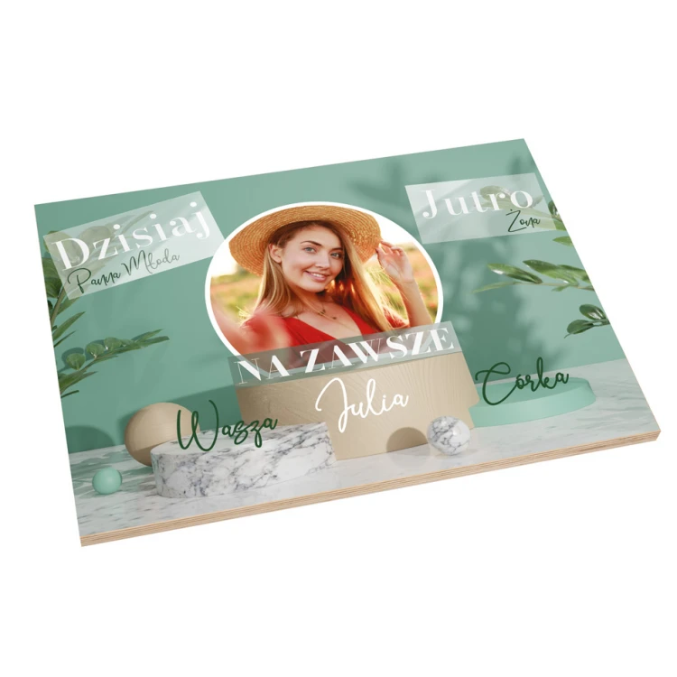 Souvenir thank you gift for parents with photo on board - PDR026