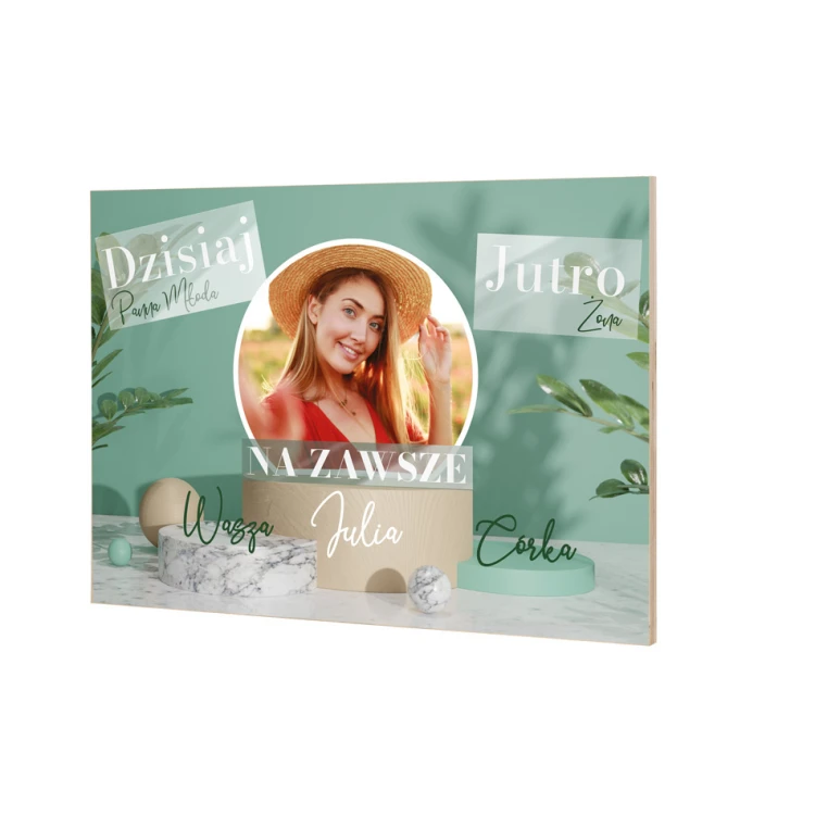 Souvenir thank you gift for parents with photo on board - PDR026