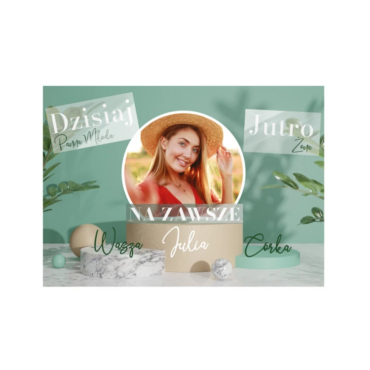 Souvenir thank you gift for parents with photo on board - PDR026