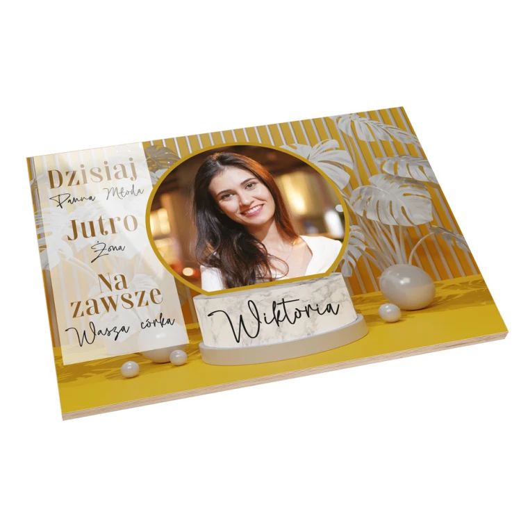 Souvenir thank you gift for parents with photo on board - PDR028
