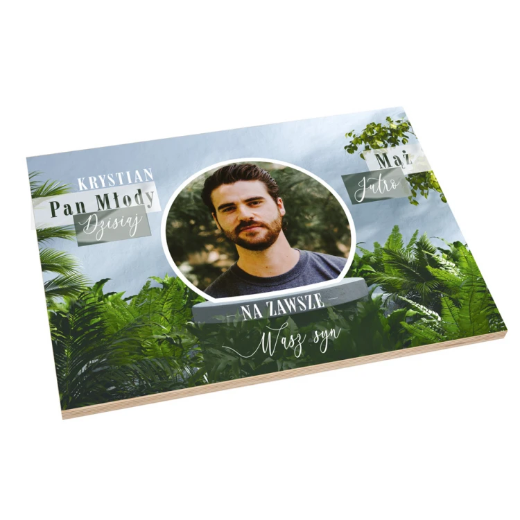 Souvenir thank you gift for parents with photo on board - PDR029
