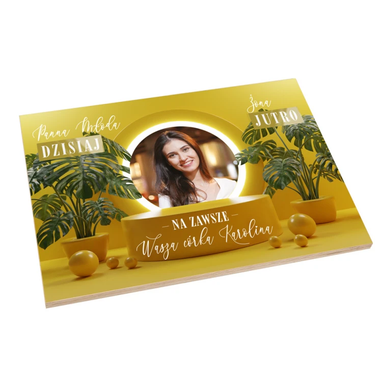 Souvenir thank you gift for parents with photo on board - PDR030