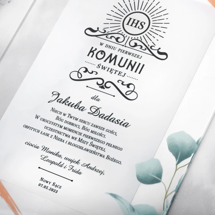 First Holy Communion Souvenir made of Plexi - UV Print - KOM017
