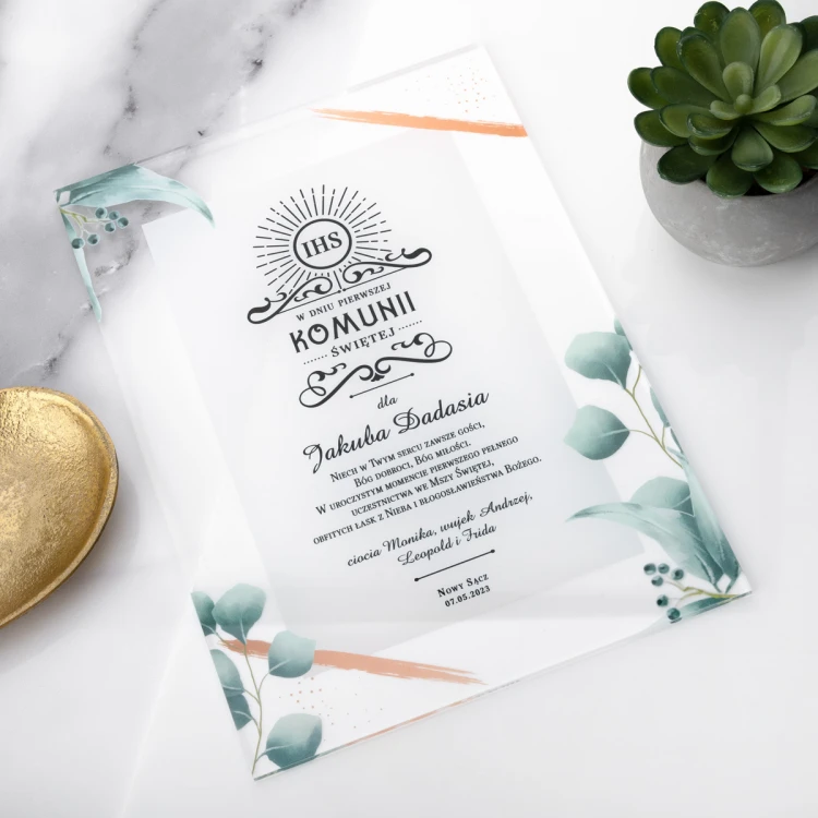 First Holy Communion Souvenir made of Plexi - UV Print - KOM017