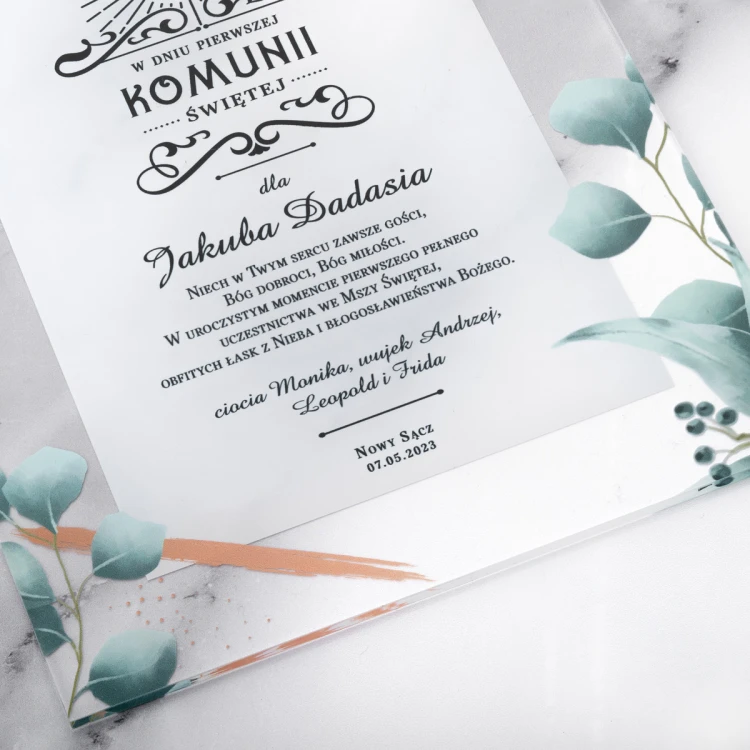 First Holy Communion Souvenir made of Plexi - UV Print - KOM017