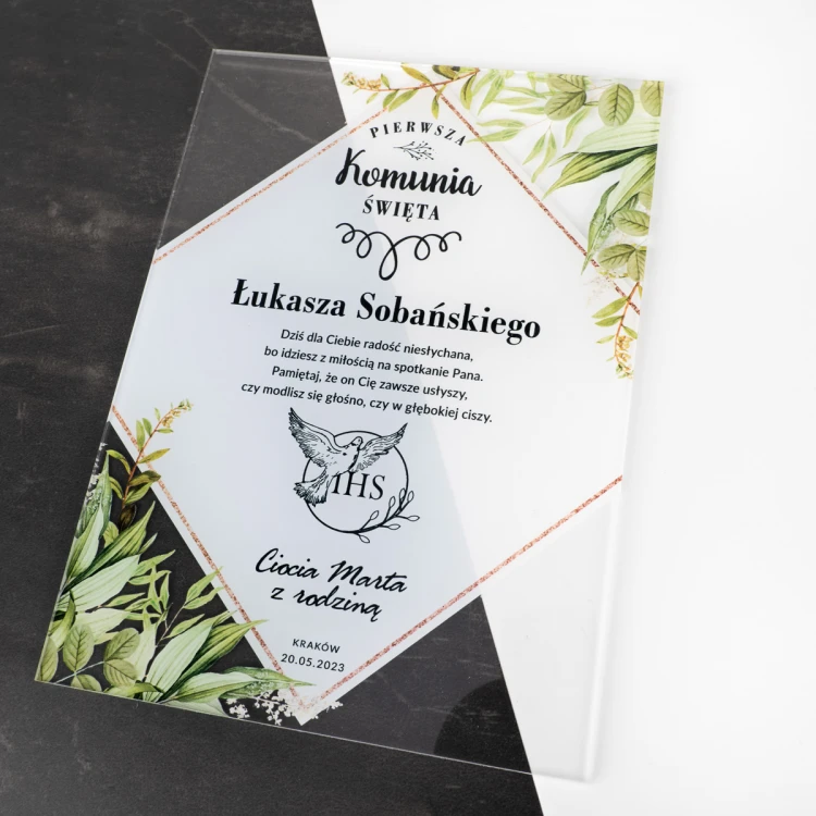 First Holy Communion Souvenir made of Plexi - UV Print - KOM020