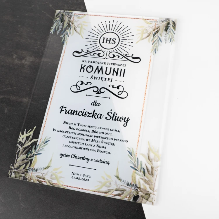 First Holy Communion Souvenir made of Plexi - UV Print - KOM023