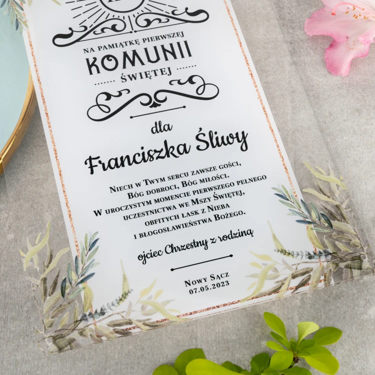 First Holy Communion Souvenir made of Plexi - UV Print - KOM023