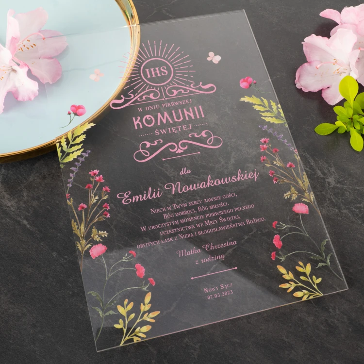 First Holy Communion Souvenir made of Plexi - UV Print - KOM018