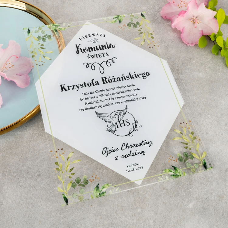 First Holy Communion Souvenir made of Plexi - UV Print - KOM021
