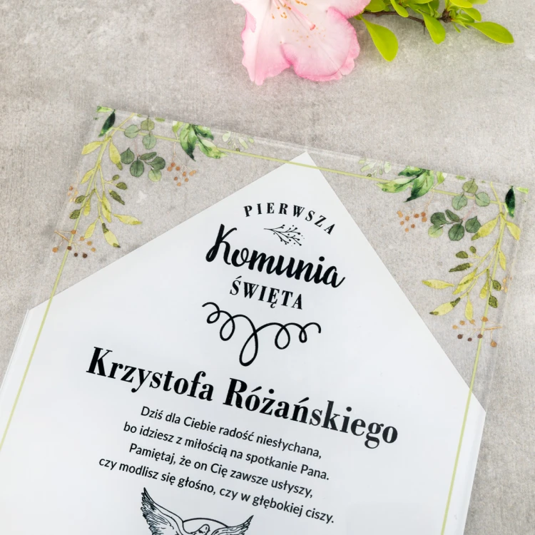 First Holy Communion Souvenir made of Plexi - UV Print - KOM021