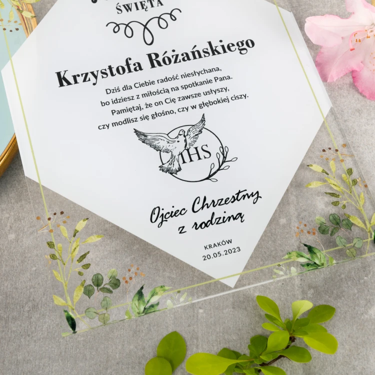 First Holy Communion Souvenir made of Plexi - UV Print - KOM021