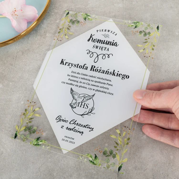 First Holy Communion Souvenir made of Plexi - UV Print - KOM021